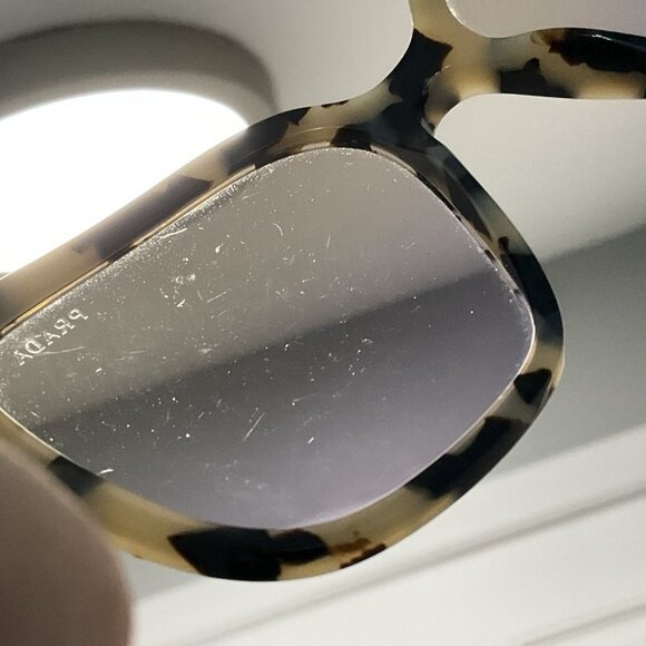 Prada SPR10V-F 511-757 Ivory Havana Square Sunglasses Scratched Lenses main image 13